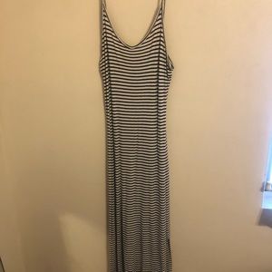 Womens striped summer dress with slit